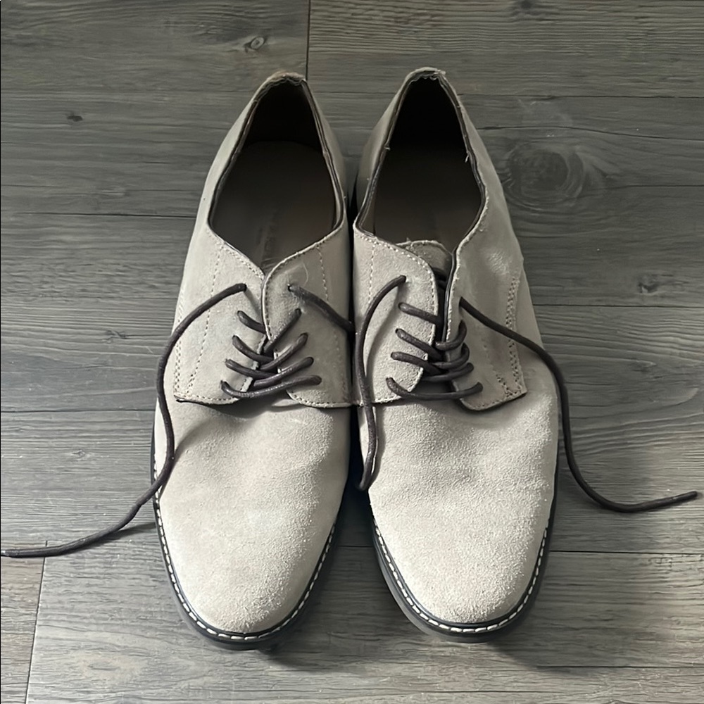 Banana Republic Men's Tan Suede Leather Brown Lace Casual Dress Shoe